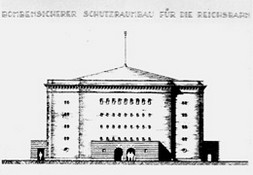 Рисунок типового здания вокзального бункера, автор проекта К. Бонатц, 1940 г.