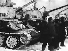 Вручение танковой колонны «Москва» 31 танковой бригаде.
