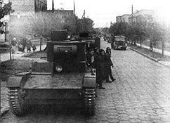 Танки 29 легкотанковой бригады на улицах Брест-Литовска 22.09.1939 г.