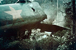 Упавший самолет А. И. Панфилова.