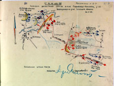 Схема боевых действий 126 тп в районе Радомице-Кочанец, Лабендзюв и Белецке Млыны 14.01.1945 г.